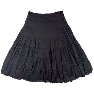 Fairycore Studio M Tiered Ruffled Black Skirt